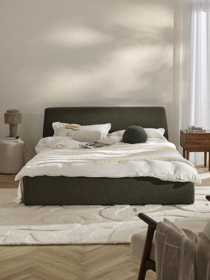 Westwing Collection Bouclé-Polsterbett Cloud mit Stauraum Flash Sale