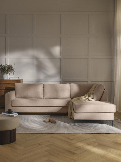 Westwing Collection Schlafsofa Luna (3-Sitzer) mit Matratze Black Friday