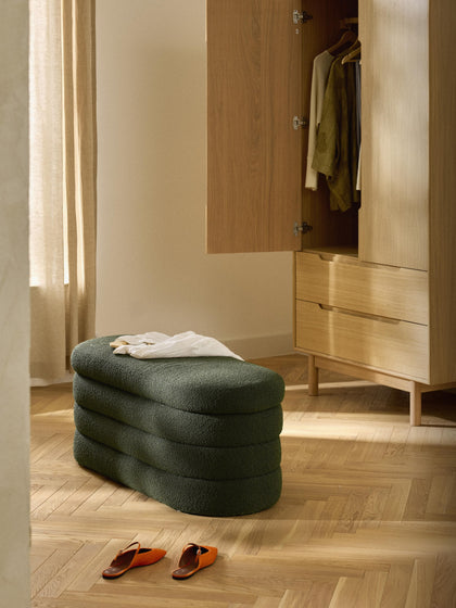 Westwing Collection Bouclé-Polsterbank Alto mit Stauraum Heißer Verkauf