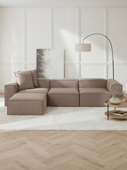 Westwing Collection Modulares Sofa Lennon (4-Sitzer) mit Hocker (links/rechts) Bestseller