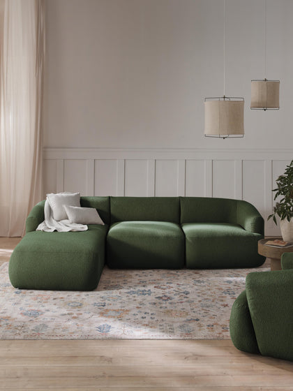Westwing Collection Modulares Bouclé-Ecksofa Sofia (3-Sitzer) Sonderangebote