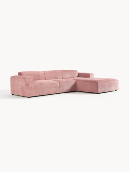 Westwing Collection Cord-Ecksofa Melva (4-Sitzer) Discount Store für neue Produkte