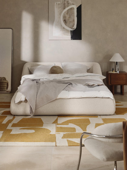 Westwing Collection Bouclé-Polsterbett Sofia 50% Rabatt mit kostenlosem Versand