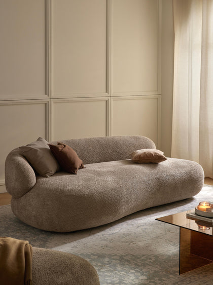 Westwing Collection Sofa Alba (3-Sitzer) aus Teddy-Bouclé Clearance-Verkauf