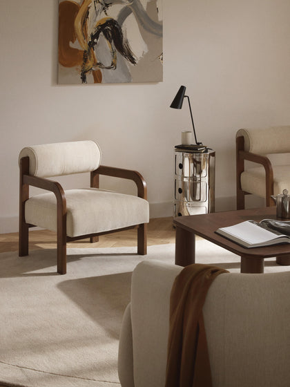 Westwing Collection Loungesessel Raymond aus Eschenholz 2025