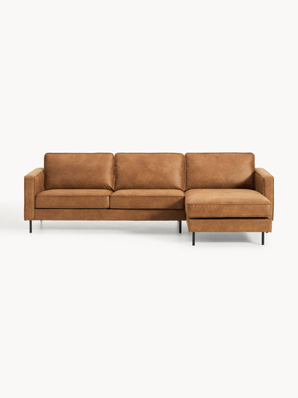 Westwing Collection Ecksofa Hunter aus recyceltem Leder Günstiger Verkauf