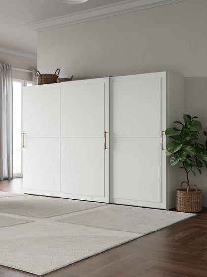 Westwing Collection Modularer Schwebetürenschrank Charlotte 300 cm Breite mehrere Varianten Exklusivangebot