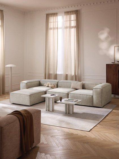 Westwing Collection Sofa-Hocker Lennon aus Leinen-Mix Bestseller