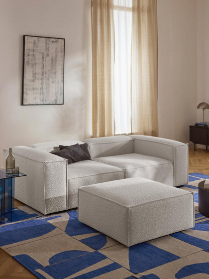 Westwing Collection Sofa-Hocker Lennon aus Bouclé Saisonale Angebote