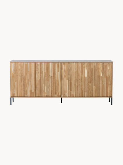 Westwing Collection Sideboard Avourio aus Eichenholz mit geriffelter Front Super Sparpreis