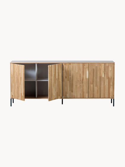 Westwing Collection Sideboard Avourio aus Eichenholz mit geriffelter Front Super Sparpreis