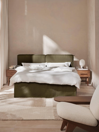 Westwing Collection Bouclé-Boxspringbett Lennon Wochenangebot