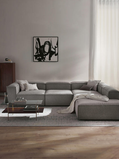 Westwing Collection Modulares XL-Ecksofa Lennon aus Bouclé Neueste Stile