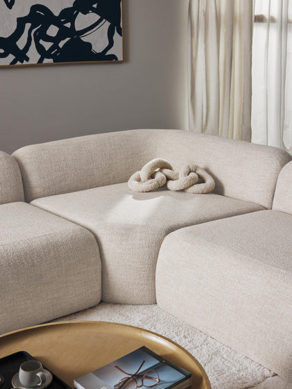 Westwing Collection Abgerundetes Eckmodul Wolke aus Bouclé Fabrikladen