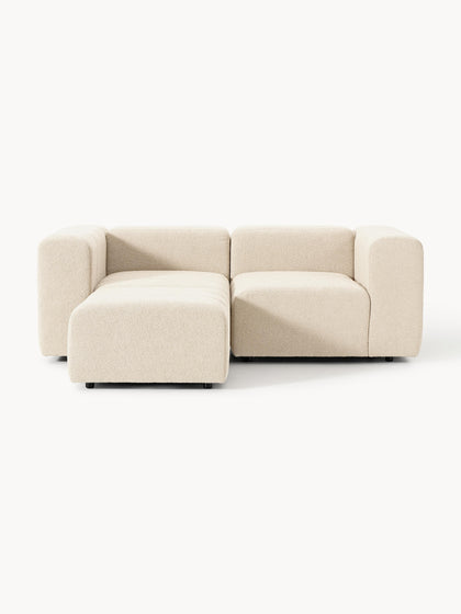 Westwing Collection Modulares Bouclé-Sofa Lena (3-Sitzer) mit Hocker (links/rechts) 2025