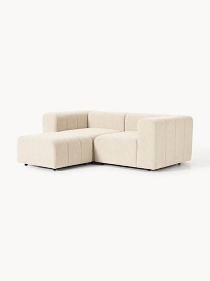 Westwing Collection Modulares Bouclé-Sofa Lena (3-Sitzer) mit Hocker (links/rechts) 2025