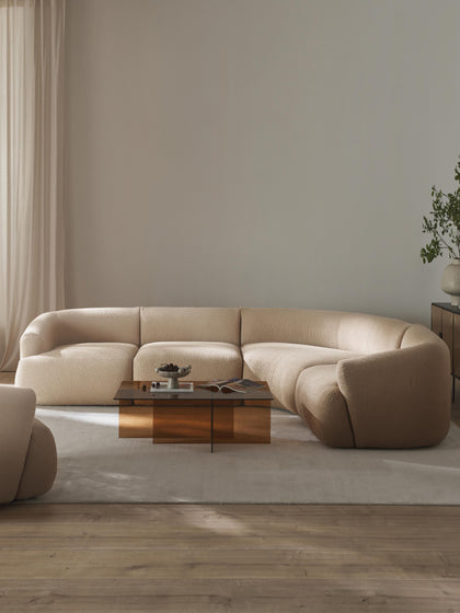 Westwing Collection Modulares Bouclé-Ecksofa Sofia (4-Sitzer) Günstiger Verkauf