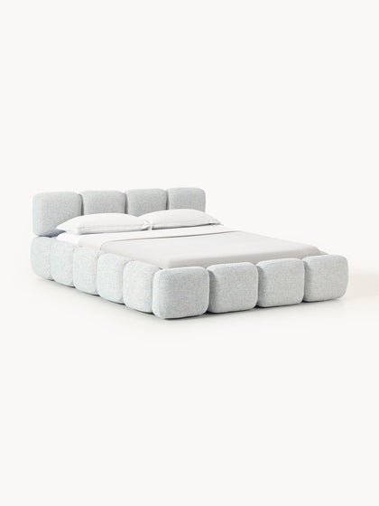 Westwing Collection Polsterbett Tayla aus Bouclé mit Stauraum
