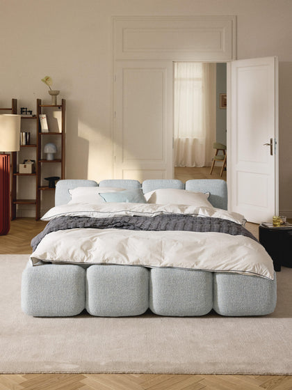 Westwing Collection Polsterbett Tayla aus Bouclé mit Stauraum Preisnachlass