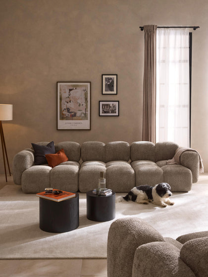 Westwing Collection Modulares Sofa Tayla (4-Sitzer) aus Teddy-Bouclé Valentinstagsangebot