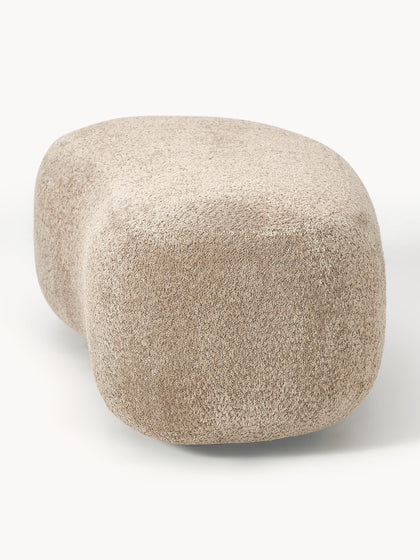 Westwing Collection XL-Hocker Alba aus Teddy-Bouclé Zeitlich begrenztes Angebot