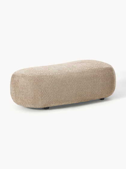 Westwing Collection XL-Hocker Alba aus Teddy-Bouclé Zeitlich begrenztes Angebot