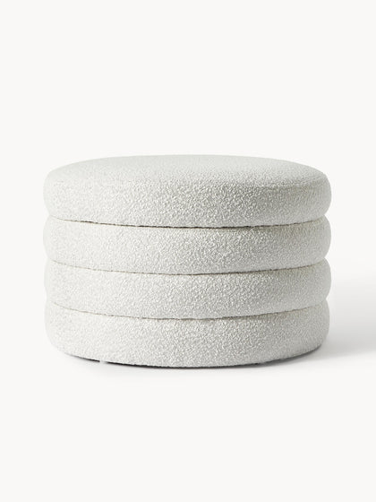 Westwing Collection XL Bouclé-Polsterhocker Alto mit Stauraum