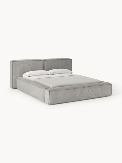 Westwing Collection Polsterbett Lennon aus Cord mit Stauraum