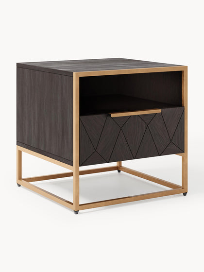 Westwing Collection Nachttisch Harry aus massivem Mangoholz