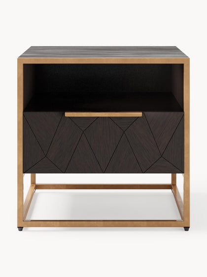 Westwing Collection Nachttisch Harry aus massivem Mangoholz Discount Store für neue Produkte
