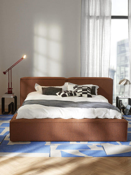 Westwing Collection Bouclé-Polsterbett Lennon mit Stauraum Kostenloser Versand international