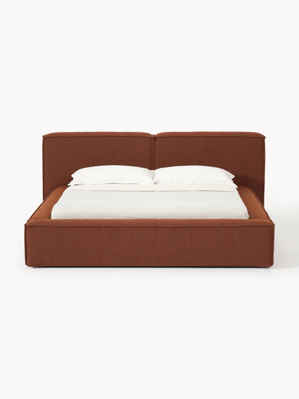 Westwing Collection Bouclé-Polsterbett Lennon mit Stauraum Kostenloser Versand international