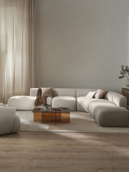 Westwing Collection Modulares Bouclé-Ecksofa Sofia (4-Sitzer) im Angebot