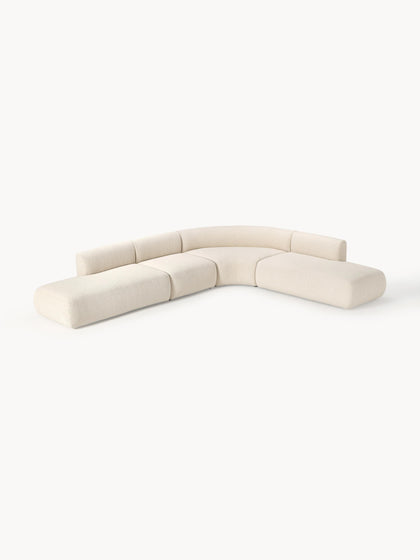 Westwing Collection Modulares Bouclé-Ecksofa Sofia (4-Sitzer) im Angebot