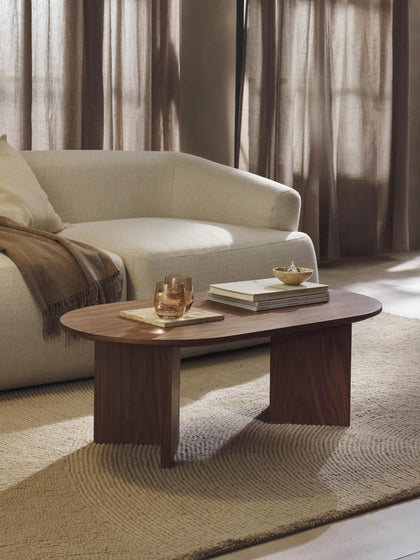 Westwing Collection Ovaler Holz-Couchtisch Toni Fabrikpreis