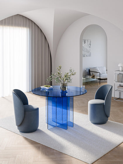 Westwing Collection Runder Glas-Esstisch Anouk Ø 100 cm Versandkostenfrei