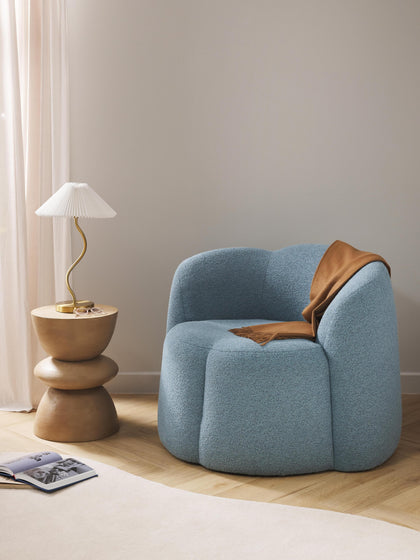 Westwing Collection Bouclé-Loungesessel Fleur Lagerräumung