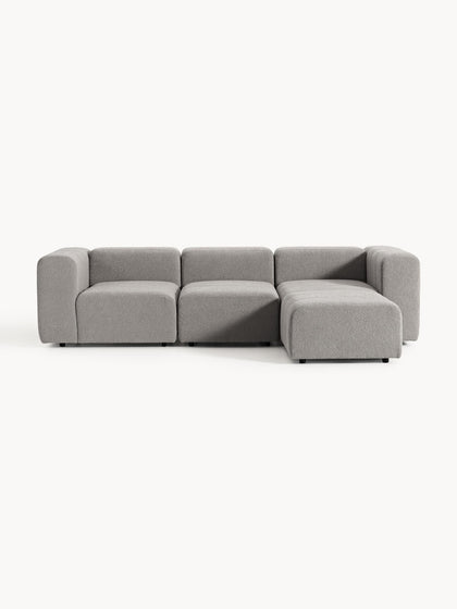 Westwing Collection Modulares Bouclé-Sofa Lena (4-Sitzer) mit Hocker (links/rechts) Exklusive Angebote