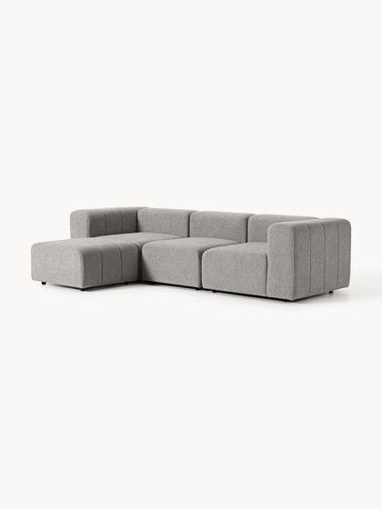 Westwing Collection Modulares Bouclé-Sofa Lena (4-Sitzer) mit Hocker (links/rechts) Exklusive Angebote