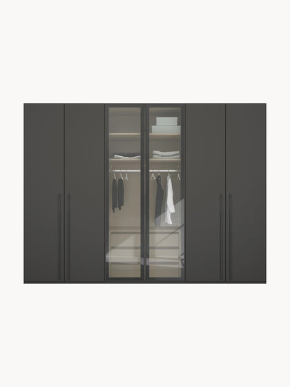Westwing Collection Drehtürenschrank Skat Shine mit beleuchteten Glastüren Bestseller