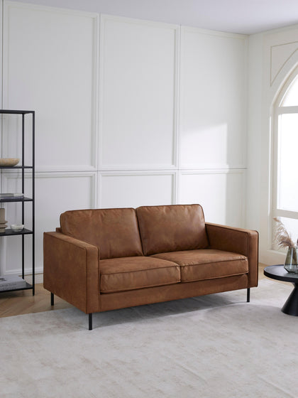 Westwing Collection Sofa Hunter (2-Sitzer) aus recyceltem Leder Begrenzte Freigabe