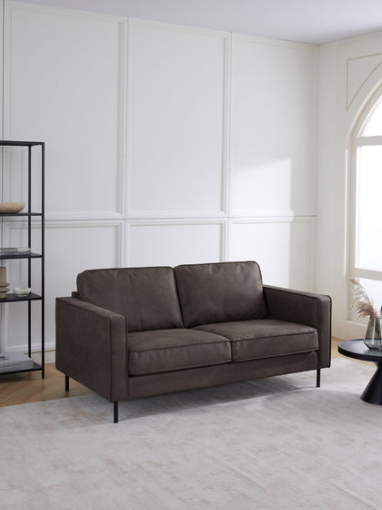 Westwing Collection Sofa Hunter (2-Sitzer) aus recyceltem Leder Nur für heute