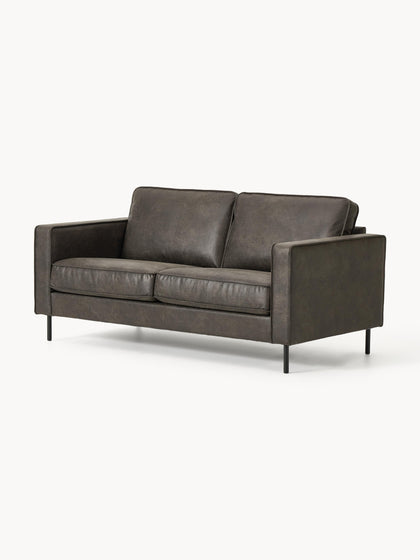 Westwing Collection Sofa Hunter (2-Sitzer) aus recyceltem Leder Nur für heute