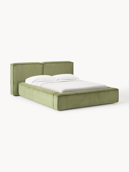 Westwing Collection Polsterbett Lennon aus Cord mit Stauraum