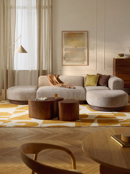 Westwing Collection Modulares Ecksofa Natalie aus Teddy-Bouclé Bis zu 55% Rabatt