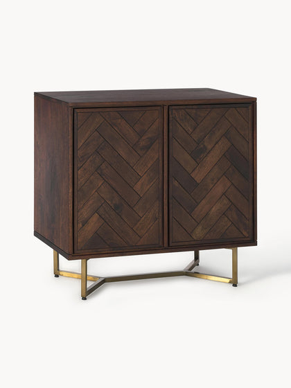 Westwing Collection Sideboard Luca aus Mangoholz mit Fischgrät-Muster Discount Store für neue Produkte