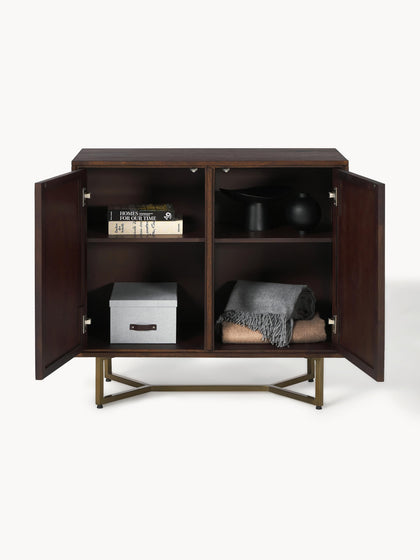 Westwing Collection Sideboard Luca aus Mangoholz mit Fischgrät-Muster Discount Store für neue Produkte