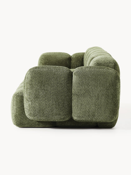 Westwing Collection Modulares Sofa Tayla (4-Sitzer) aus Teddy-Bouclé Kostenloser Versand international