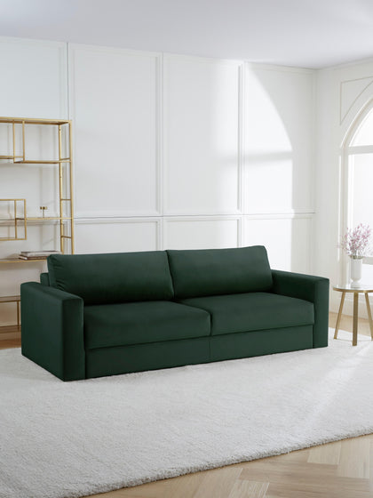 Westwing Collection Samt-Schlafsofa Tasha (3-Sitzer) mit Stauraum Begrenzt auf 3 Tage