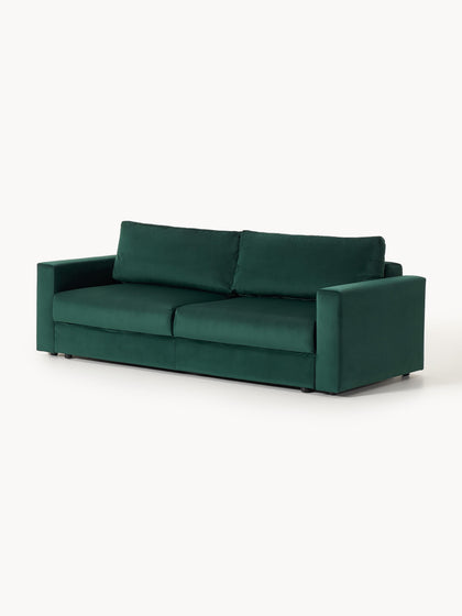 Westwing Collection Samt-Schlafsofa Tasha (3-Sitzer) mit Stauraum Begrenzt auf 3 Tage